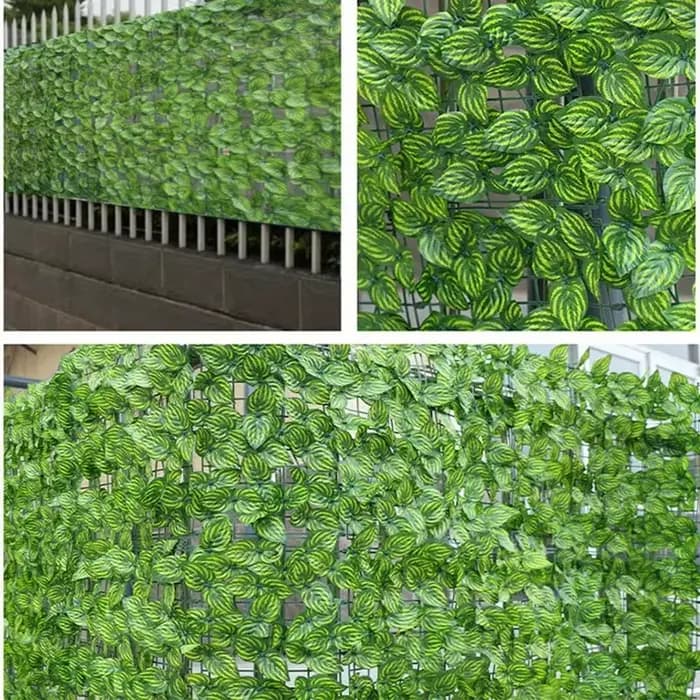 Panneaux de clôture à feuilles vertes artificielles 1M/3M