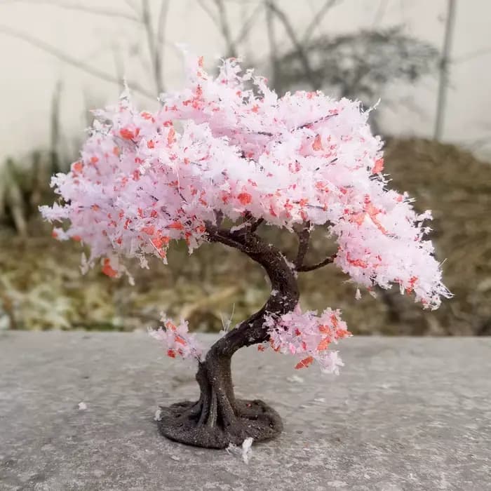 Modèle d'arbre de cerisier en fleurs rose 10/15cm