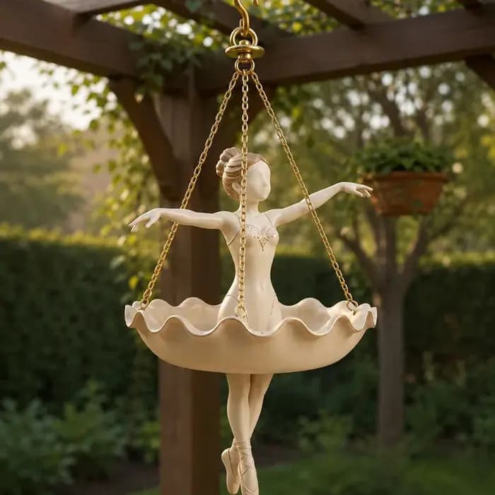 Lot de 3 pots suspendus en résine, motif ballerine élégante et artistique, pour plantes grimpantes et succulentes