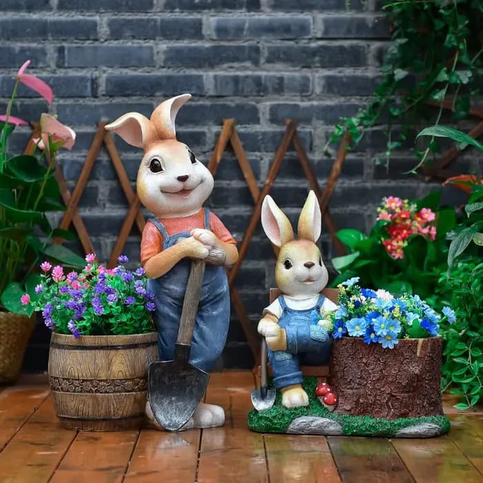 Pot de jardinière de lapin de dessin animé