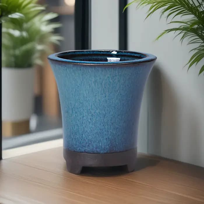 Pot de fleur en céramique avec trou de vidange, Vase succulent de lys de Style chinois, Pot de plant