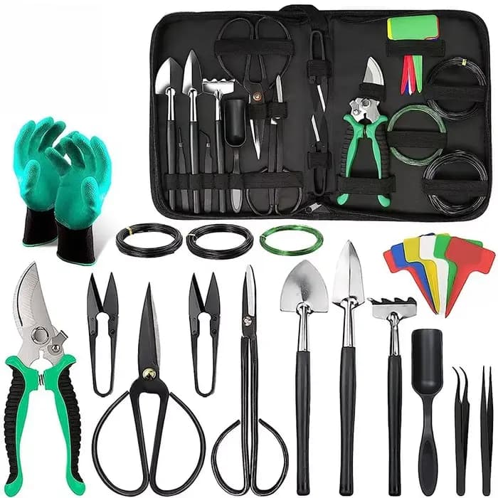 Kit d'outils de jardinage pour bonsaï 24 pièces – Outils de modelage et d'entretien pour plantes en pot