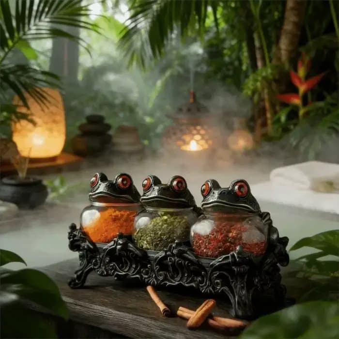 Pot à épices multifonctionnel en verre transparent en forme de grenouille amusante