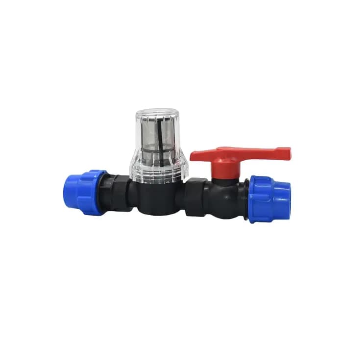 Filtre à eau pour tuyau PE, 25mm 32mm, avec Tube en plastique, connecteur rapide, filtre à mailles 8