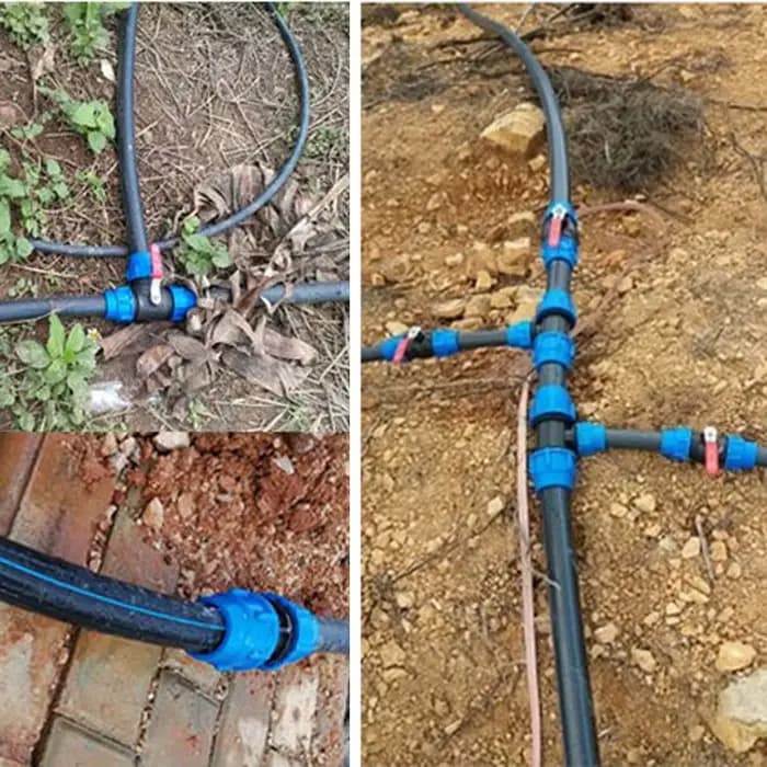 Connecteur rapide de tube PE, joint rapide direct, embout coudé droit en T, 20mm, 25mm, 32mm, 40mm,