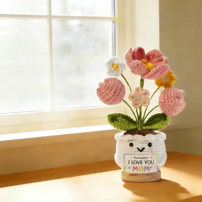 1 pièce, plante en pot au crochet faite à la main