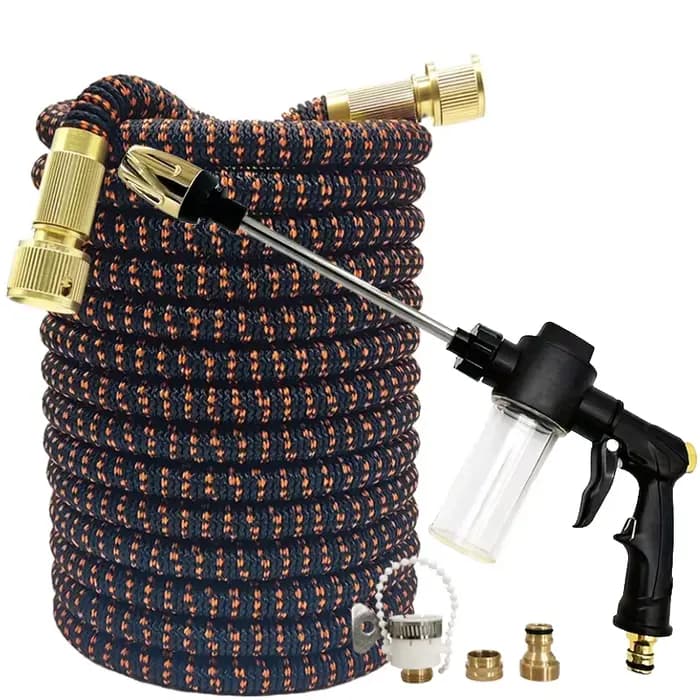 Tuyau d'arrosage extensible magique de 25-125 pieds, équipé d'un pistolet à eau en mousse, d'un conn