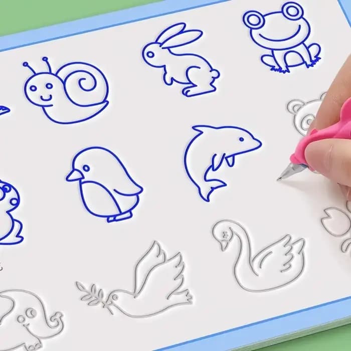 Livres de dessin à rainure réutilisables, conçus pour la pratique de l'écriture, avec lignes à rainure pour exercices de dessin, cahier