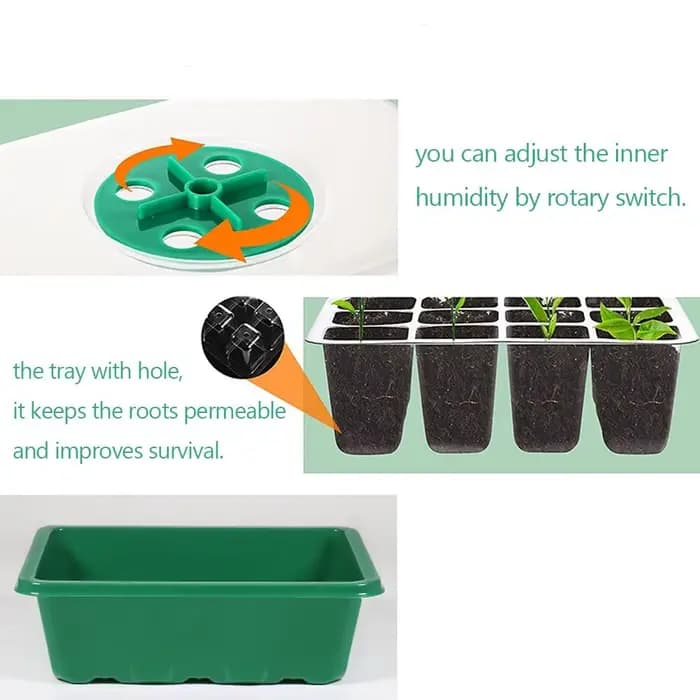 Kit de démarrage pour plantes à effet de serre avec trou de ventilation
