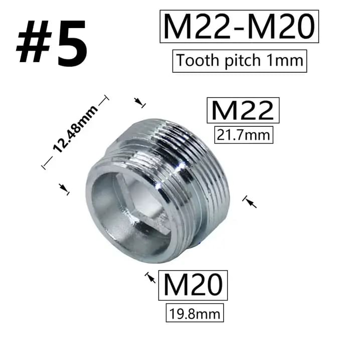 Coupleur de robinet d'eau en laiton argenté M16 M18 M20 M22 M24 M28, raccords de connecteur fileté p