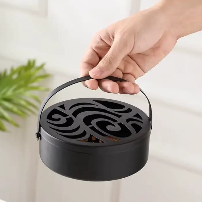 Porte-bobine Anti-moustique en fer, boîte creuse pour la maison et le bureau, brûleur d'encens rond