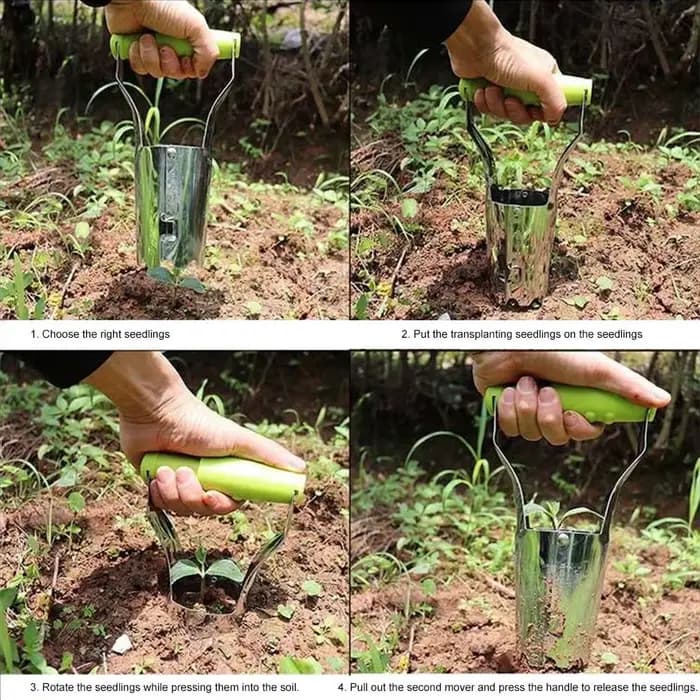 Transplanteur de semis de jardin, outil de plantation cylindrique pour légumes, fleurs, semis, poinçon pour creuser des trous, fournitures de jardinage