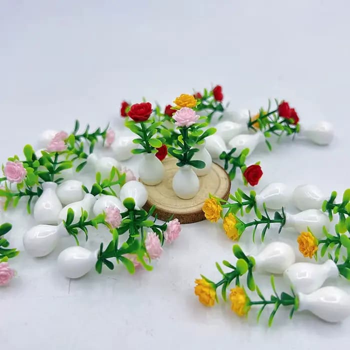 Mini vase pot de fleurs avec modèle de fleur décoratif