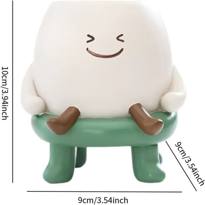 Pot à Cactus 9x10cm, Jardinière Mignonne, Jardinière Élégante avec Jambes Souriantes, Mini Pots en Résine, Cadeau