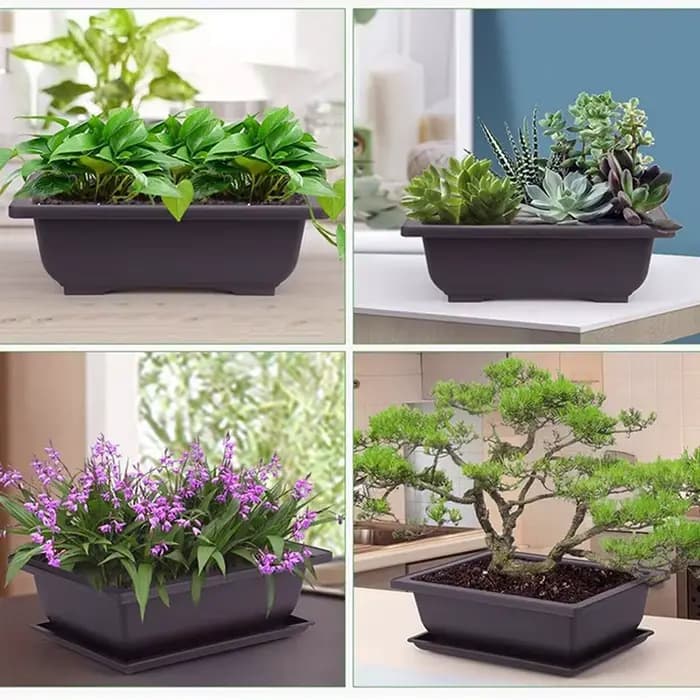 Pot de fleur Imitation plastique, 1 pièce, Pots carrés de balcon, bol de bonsaï de fleur, bassin de