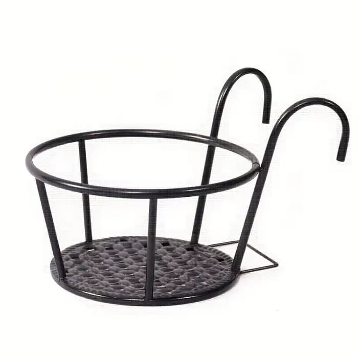 Support de pot de fleurs suspendu en métal avec crochets, support universel pour fleurs pour balustr