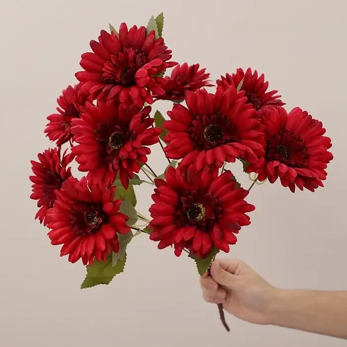 Bouquet de fleurs artificielles Gerbera Orange