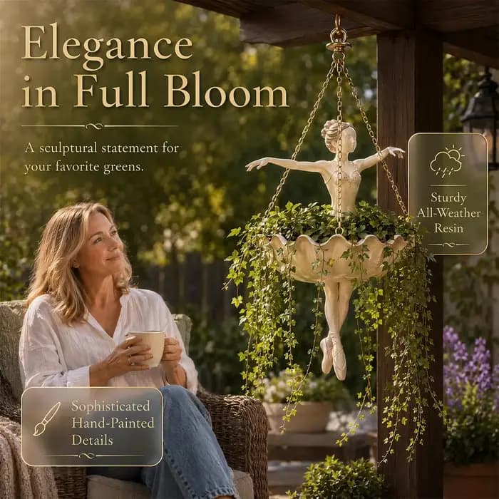 Pot de fleurs élégant suspendu en forme de ballerine, pour la culture de plantes, idéal pour salon, salle à manger, balcon, café, appartement, cadeau.