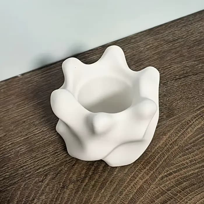 Pot de fleurs géométrique rétro moderne avec trou de drainage