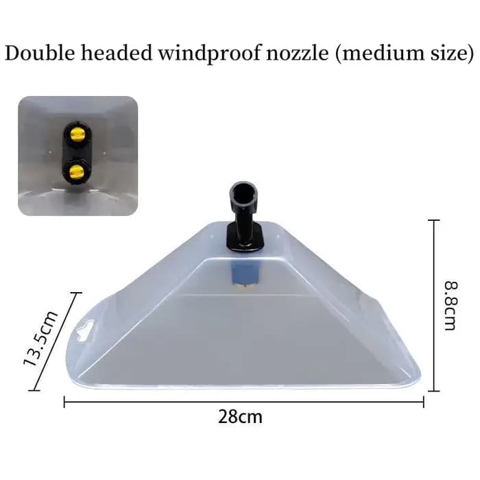 Tête de pulvérisation d'atomisation de type ventilateur transparent