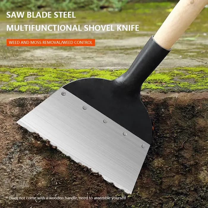 Pelle de désherbage multifonctionnelle en acier à tête plate pour le jardinage