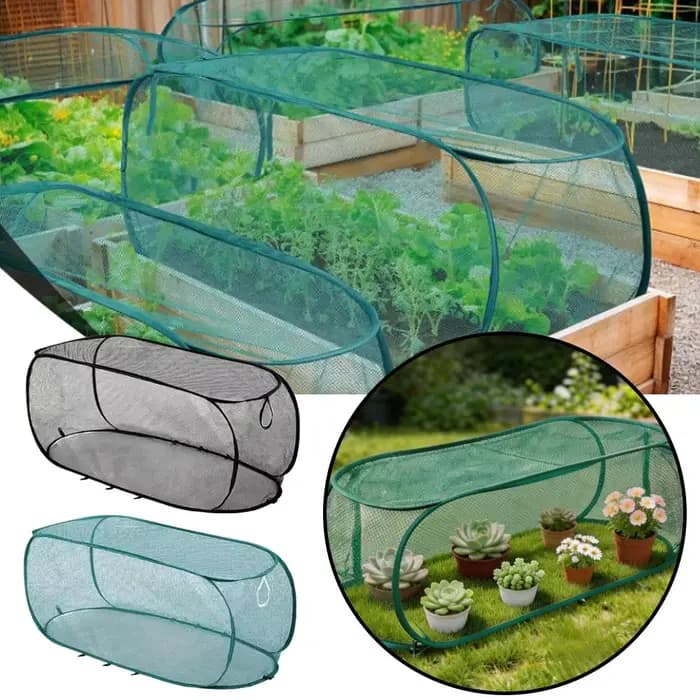 Couverture de protection pop-up en maille pour plantes de jardin