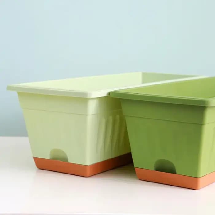 Pot de fleurs rectangulaire en plastique pour plantes d'intérieur et d'extérieur