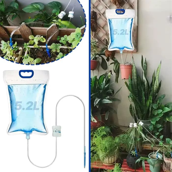 Sac d'arrosage automatique réglable pour jardinage, capacité de 5,2 L, système d'irrigation pour pla