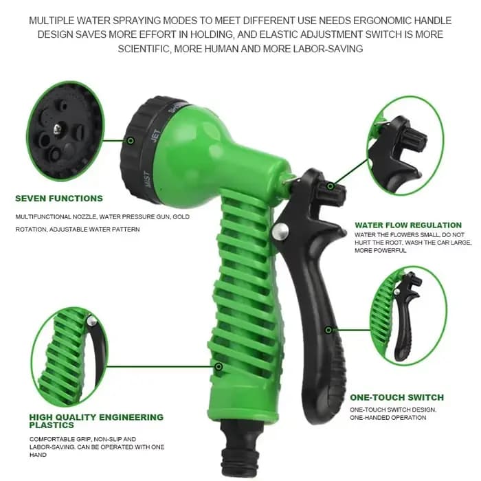 Pistolet à eau domestique multifonctionnel, pulvérisateur de jardin, douche, lavage de voiture, sept
