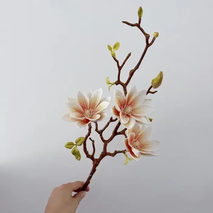 Magnolia blanc 70cm fleur artificielle Faux dégradé