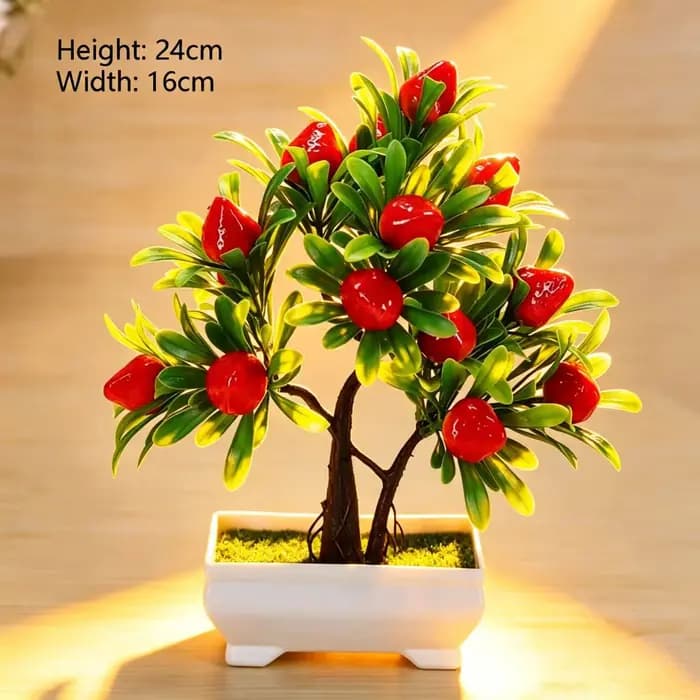 Arbre fruitier artificiel, bonsaï de simulation, petites plantes en pot, décoration de jardin, table, maison, chambre, ornements de plantes artificielles