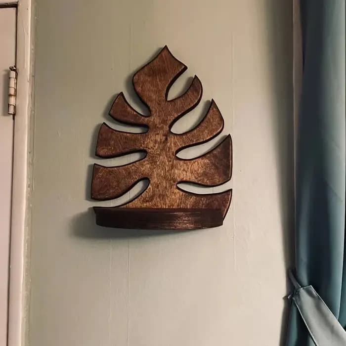 1 étagère murale en bois pour plantes Monstera