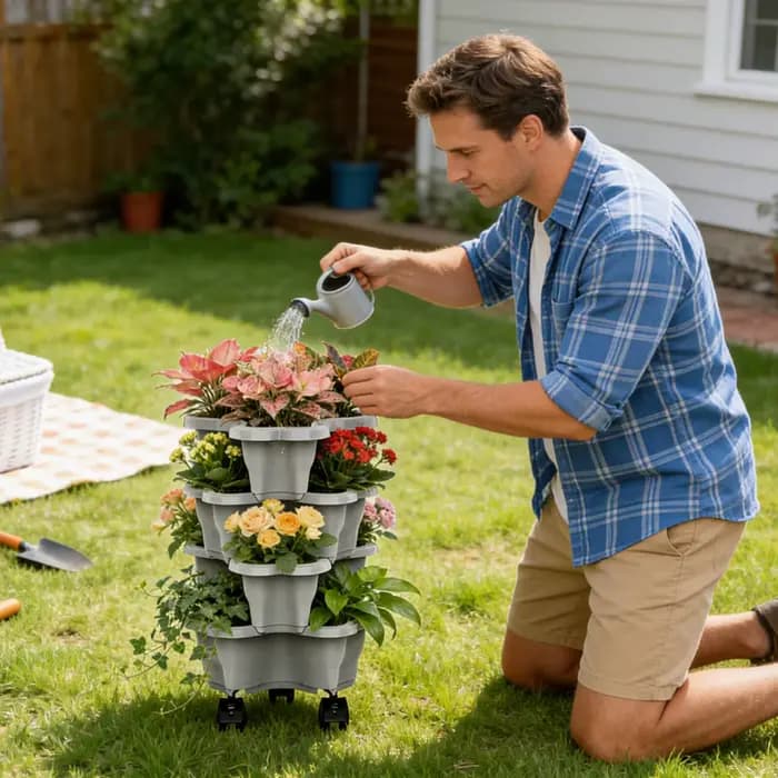 Jardinière à fraises empilable à 4/5 niveaux