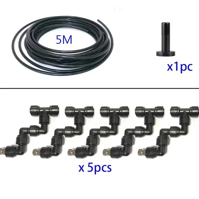 Kit de buses de pulvérisation universelles réglables à 360° avec tuyau de 5 m pour système d'irrigation de jardin