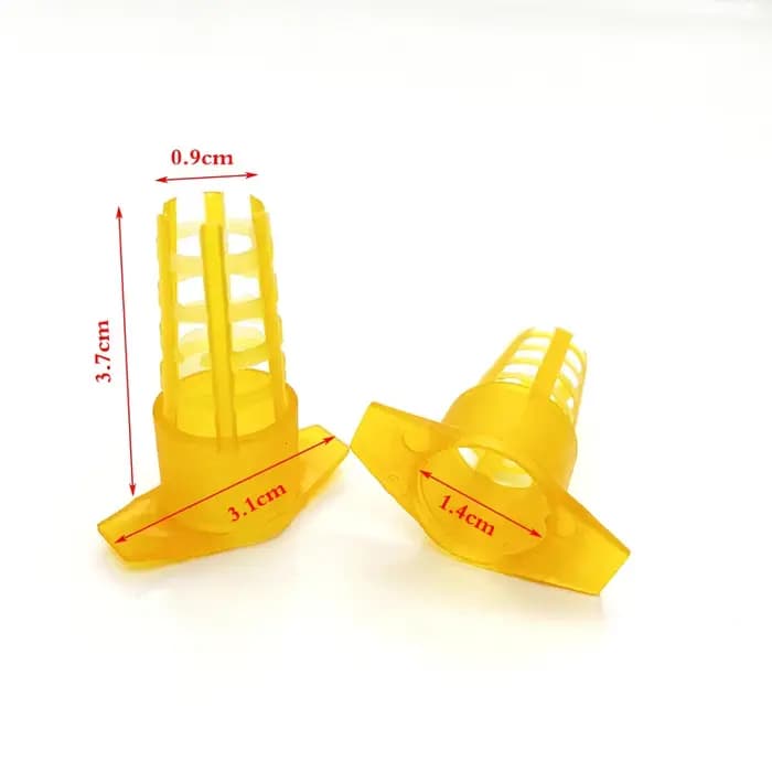 300 pièces outils pour l'apiculture Cages de protection cellulaire en plastique jaune abeille reine Cage couvercle