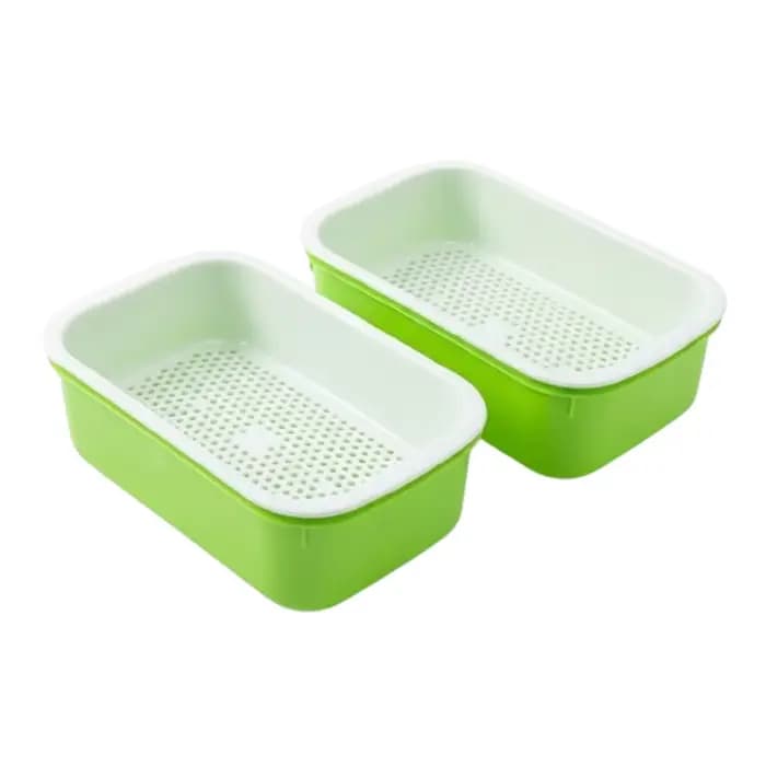 Lot de 2 plateaux de germination double couche en plastique, pots de culture sans terre, pots de pép