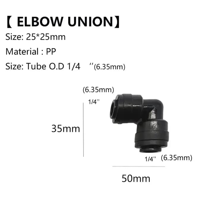 1/4 pousser pour connecter le système de brumisation de jardin extérieur Joint raccord en T coude connecteur de buse
