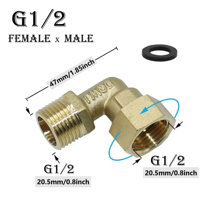 Connecteur de filetage mâle femelle en laiton G1/2 G3/4 G1