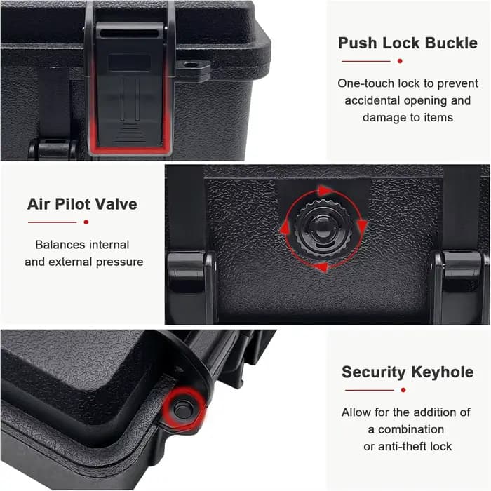 Boîte à outils rigide portable avec mousse prédécoupée
