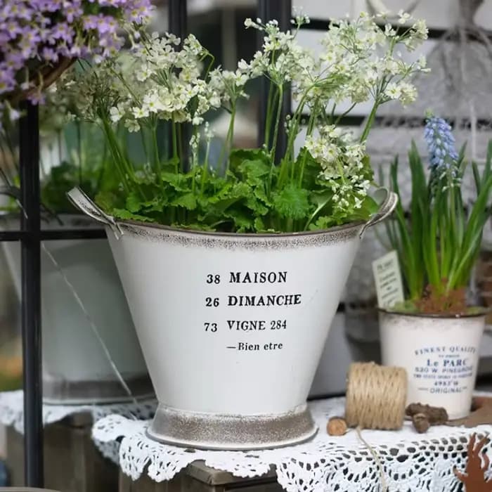 Ins – Pot de fleur Vintage en fer à Double poignée
