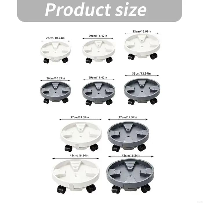 Plateau Pot plante en plastique épais avec roues rotatives à 360 degrés pour déplacement Drainage faciles afin