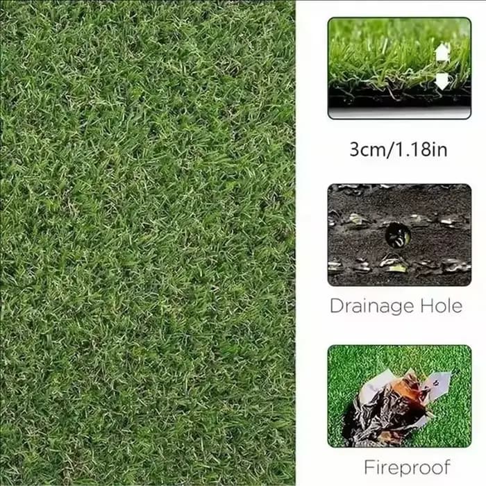Gazon synthétique de 3 cm de longueur, adapté aux chiens d'intérieur et d'extérieur, tapis en gazon