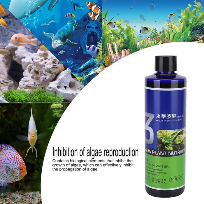 Engrais liquide nutritif hautement enrichi pour plantes aquatiques, solution nutritive pour poissons, aquarium, 260 ml, additif d'engrais pour plantes aquatiques