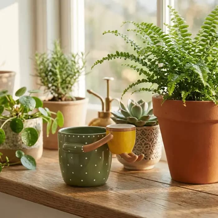 Pot de fleurs en résine parent-enfant avec trous de drainage