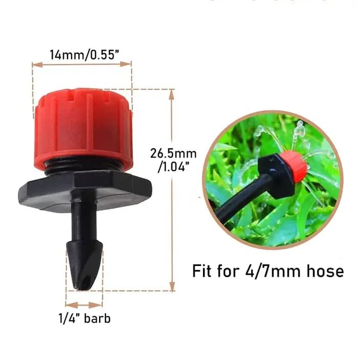 Goutteur réglable pour tuyau d'irrigation de jardin, arroseur d'arrosage, émetteur, serre de cour, 4