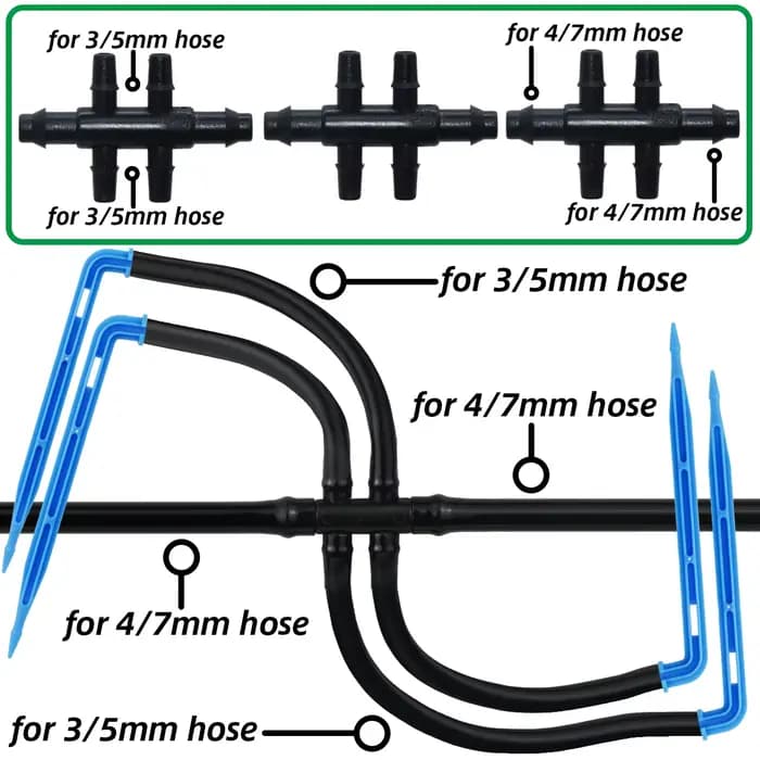 KESLA-Arroseur d'irrigation goutte à goutte de jardin, 1/8 ", 4 voies, connecteur de tuyau d'eau, tu