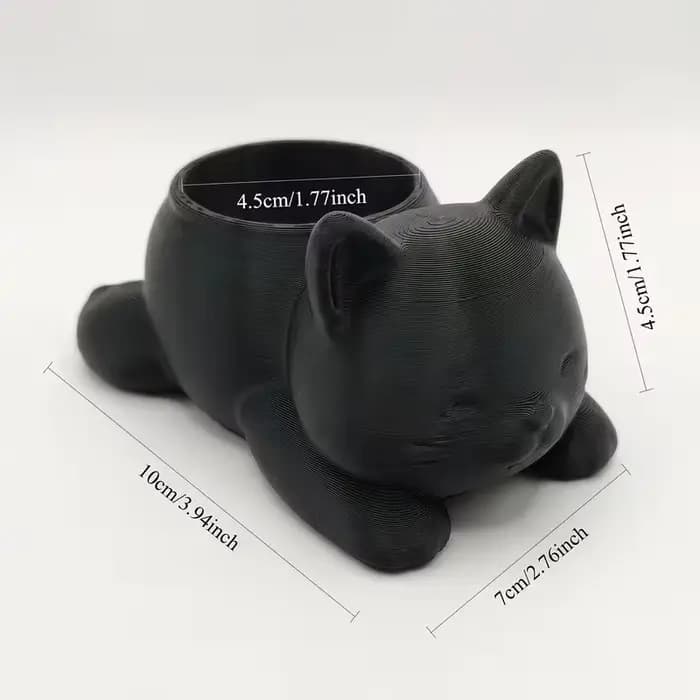 Mini pot de fleurs en céramique en forme de chat