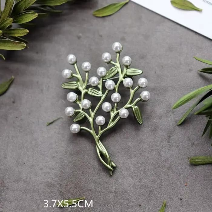 Broche plante verte exquise faite à la main, créative, Corsage pour femme, broches rétro en perles, accessoires pour manteau, bijoux