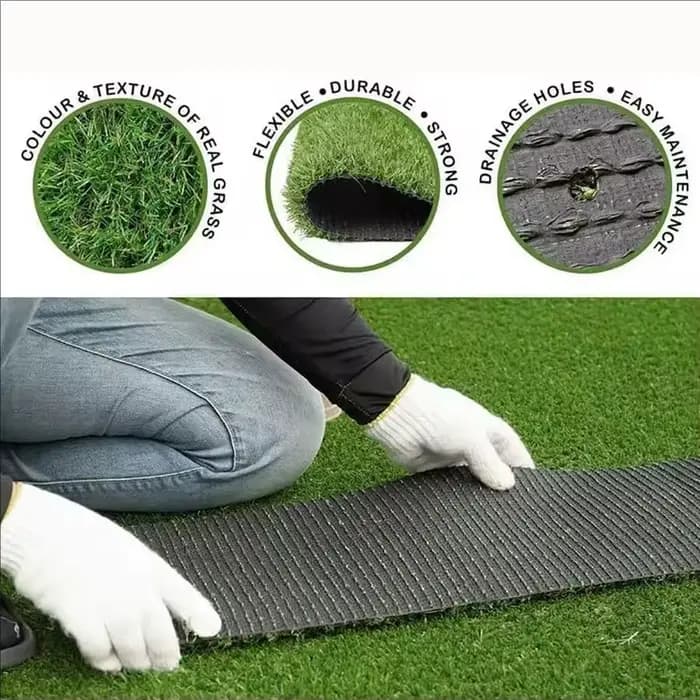 Gazon synthétique de 3 cm de longueur, adapté aux chiens d'intérieur et d'extérieur, tapis en gazon