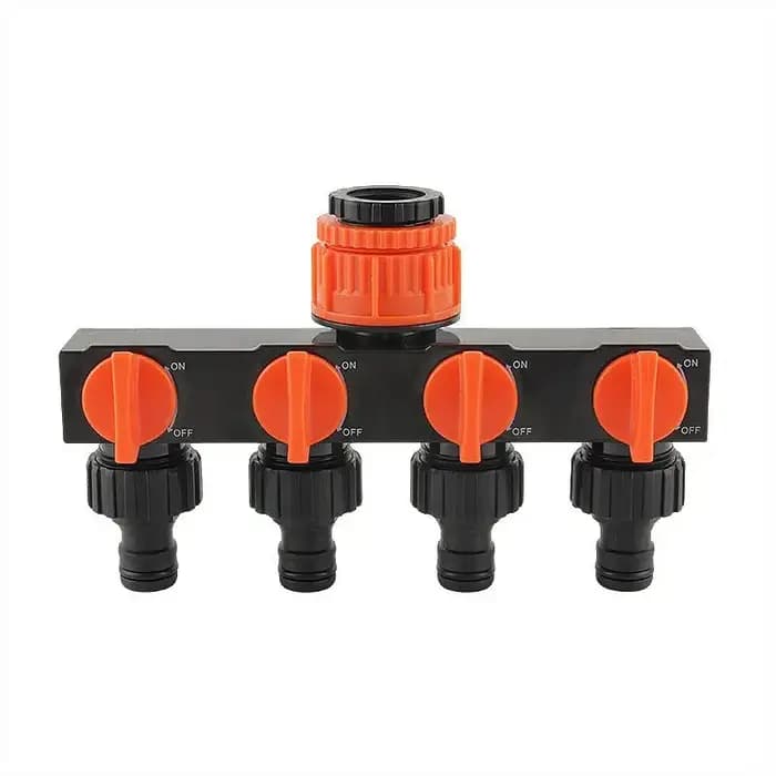 Séparateurs d'eau à 4 voies 1" à 3/4" à 1/2" avec vanne 1 entrée 4 sorties connecteur de tuyau pour l'irrigation du jard